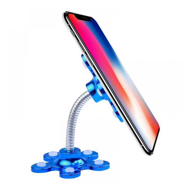 Pack Of 5 Phone Sucking Stand Flower Shape Cell Phone Holder (Color: Assorted)