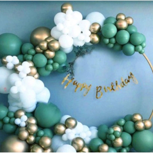 Birthday Decoration Combo Of Gold Birthday Banner, Metallic Balloons, Balloonpump (Multicolor)