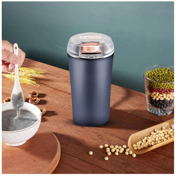 Plastic Steel Electric Coffee Grinder (Blue)