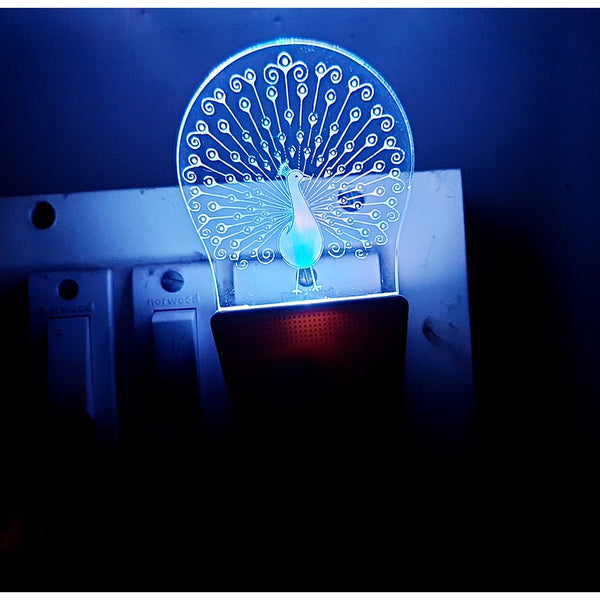 Peacock AC Adapter Night Lamp