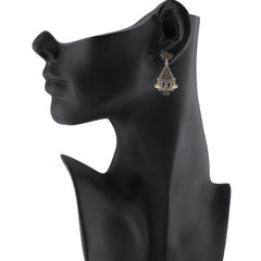 Women's Alloy, silver Plated Hook Dangler Hanging Earrings-Golden