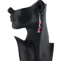 Women's Alloy Hook Dangler Hanging Hanging Earrings-Silver
