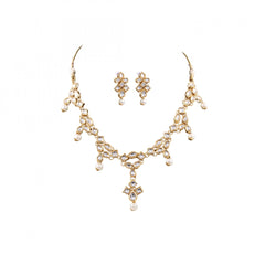 Pearl Gold Plated Kundan Necklace Set