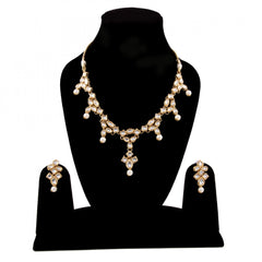 Pearl Gold Plated Kundan Necklace Set