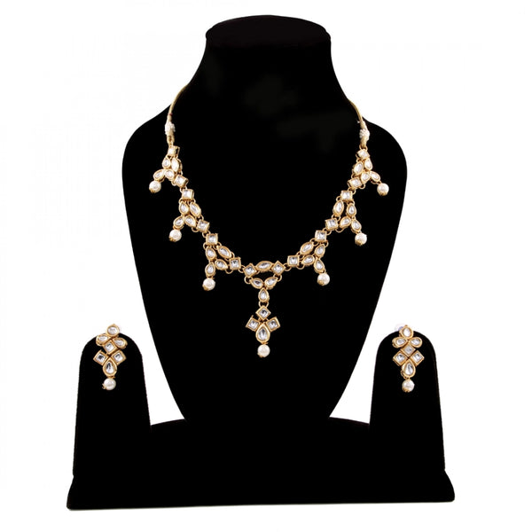 Pearl Gold Plated Kundan Necklace Set