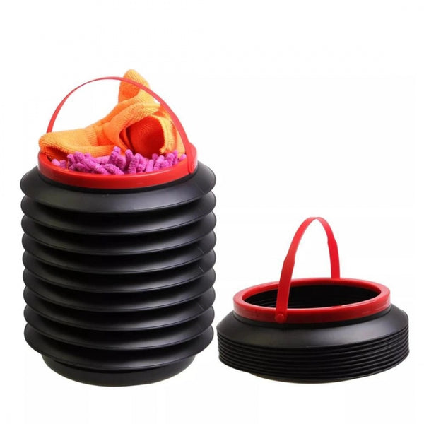 Foldable 4 Litres Car Trash Can Storage Organiser (Color: Assorted)