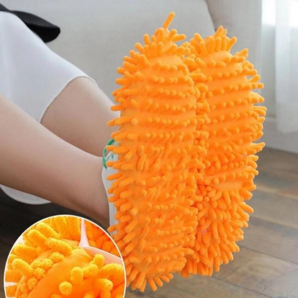 Pack Of_2 Multi Function Washable Dust Mop Floor Cleaning Slippers (Color: Assorted)