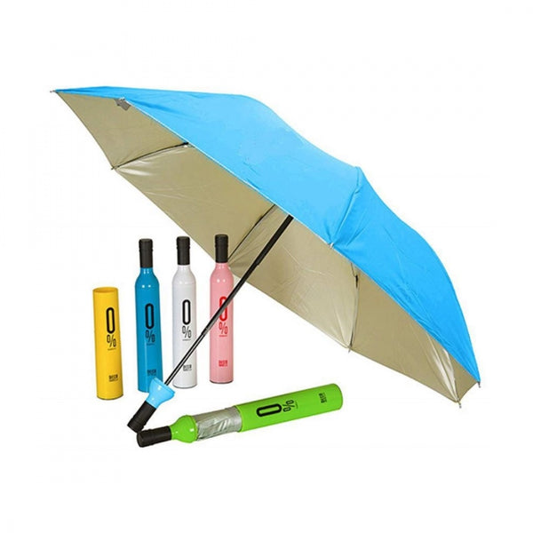 Bottle Umbrella Double Layer Folding Portable With Bottle Cover (Color: Assorted)