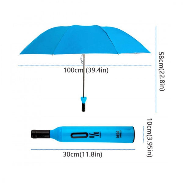 Bottle Umbrella Double Layer Folding Portable With Bottle Cover (Color: Assorted)