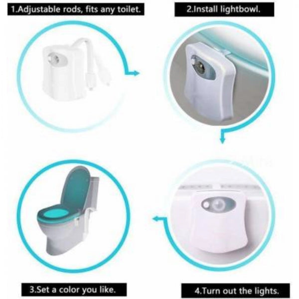 LED Light Sensor Motion Activated Glow Bowl Light Up Sensing Toilet Seat Night Lightning Bowl (Color: Assorted)