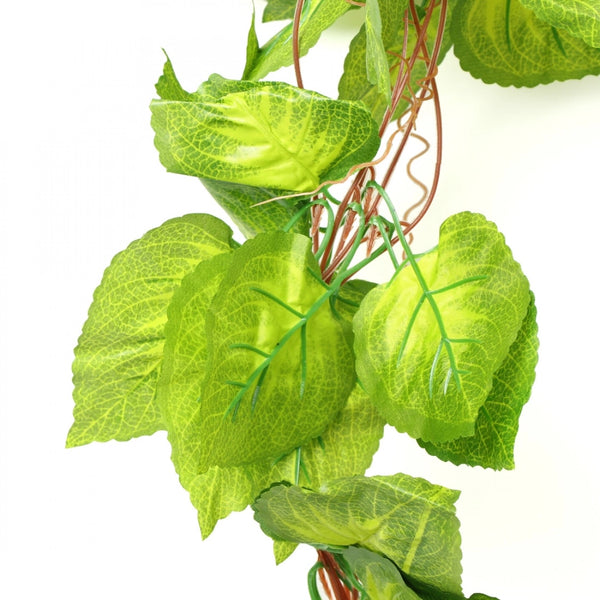Pack Of 3 Silk Polyester Artificial Money Plant Leaf Vine Hanging Garland Foliage Flowers Leaf Plants For Wall Decoration (Color: Green,Length: 15 Feet)