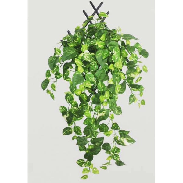 Pack Of 3 Silk Polyester Artificial Money Plant Leaf Vine Hanging Garland Foliage Flowers Leaf Plants For Wall Decoration (Color: Green,Length: 15 Feet)