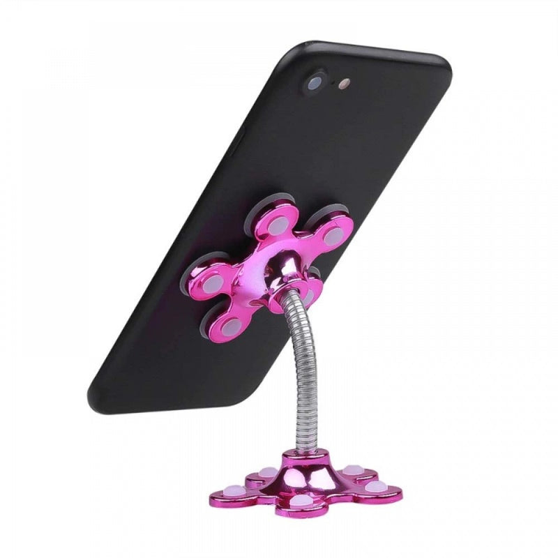 Pack Of 5 Phone Sucking Stand Flower Shape Cell Phone Holder (Color: Assorted)