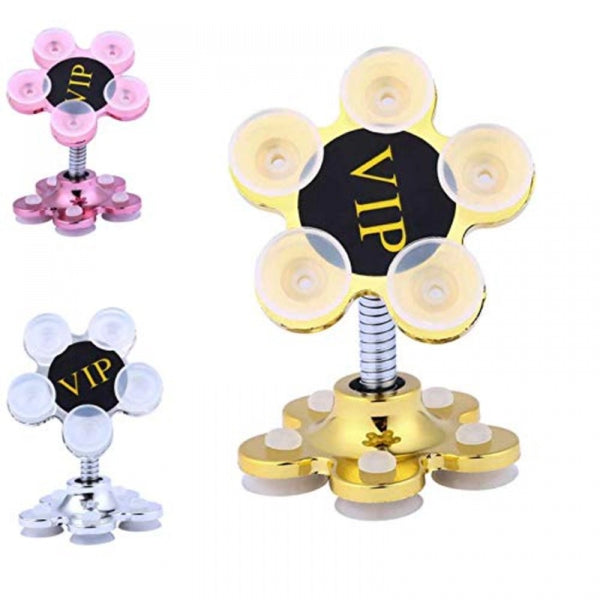 Pack Of 5 Phone Sucking Stand Flower Shape Cell Phone Holder (Color: Assorted)