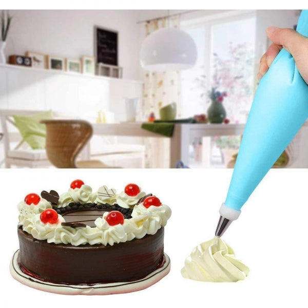 Pack Of 3_Cake Decorating Nozzle with Piping Bag Stainless Steel Piping Cream Frosting Nozzles (Color: Assorted)