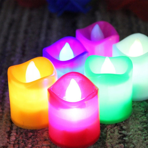 12 Pieces Festival Decorative LED Tealight Candles (Color: Assorted)