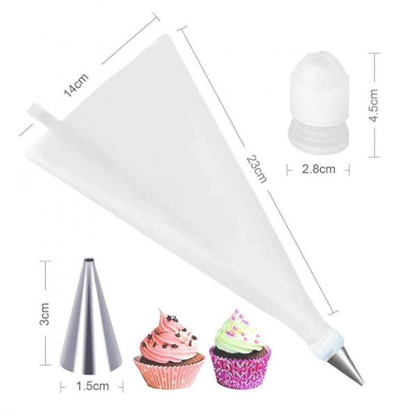 Pack Of 3_Cake Decorating Nozzle with Piping Bag Stainless Steel Piping Cream Frosting Nozzles (Color: Assorted)