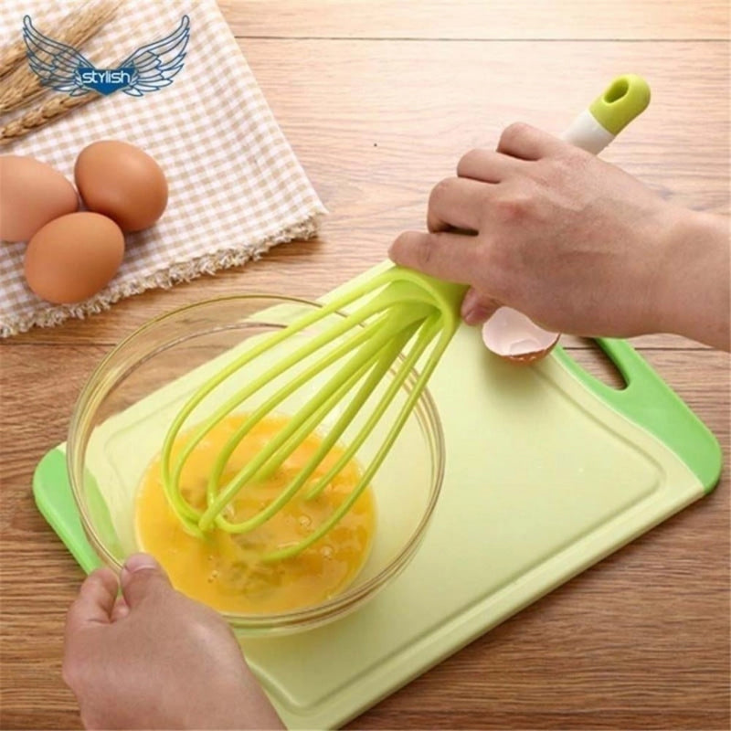 Pack Of_5 Fold Able Plastic Whisk Beater Hand Blender Mixer Froth Whisker Lassi Maker (Color:Assorted)