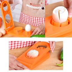 Pack Of 2 - 2 In 1 Boiled Egg and Mushroom Slicer Cutter Chopper Plastic With Stainless Steel Wired (Color:Assorted)