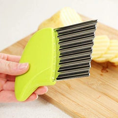 Pack Of_5 Wave Shape Stainless Steel Potato Cutter Slicer (Color:Assorted)