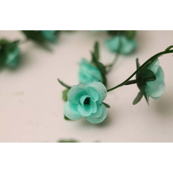 Artificial Flower Creeper Hanging Rose Garland For Home Decoration (Color: Blue, Material: Silk Polyester)