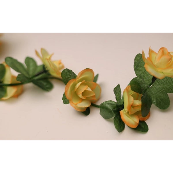 Artificial Flower Creeper Hanging Rose Garland For Home Decoration (Color: Cream, Material: Silk Polyester)