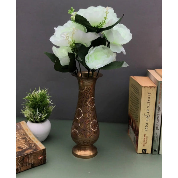Artificial Flowers Bunch Bouquet Of 7 Poppy Flowers For Home Decoration (White, Material:Silk, Polyester)