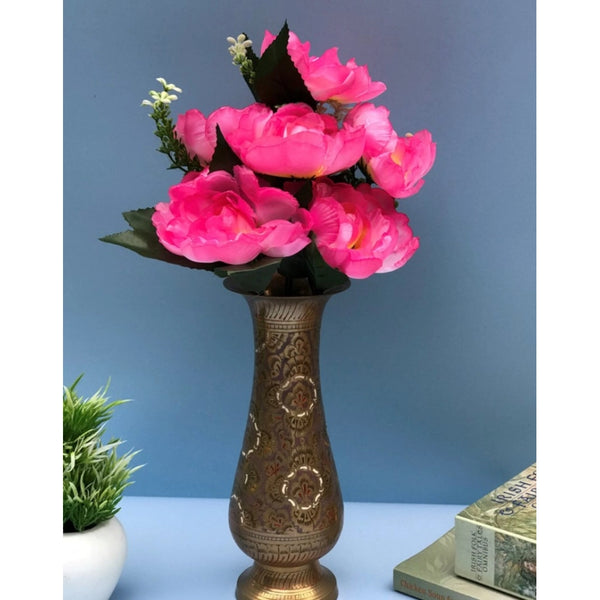 Artificial Flowers Bunch Bouquet Of 7 Poppy Flowers For Home Decoration (Light Pink, Material:Silk, Polyester)