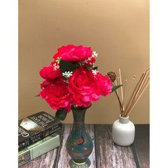 Artificial Flowers Bunch Bouquet Of 7 Poppy Flowers For Home Decoration (Darkpink, Material:Silk, Polyester)