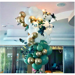 Birthday Decoration Combo Of Gold Birthday Banner, Metallic Balloons, Balloonpump (Multicolor)