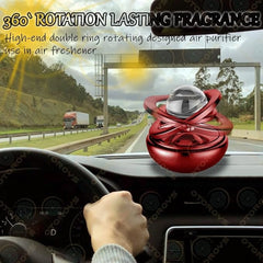 Solar Power Rotating Design Organic Fragrance Air Freshener Perfume With Perfume Tablets (Peach)