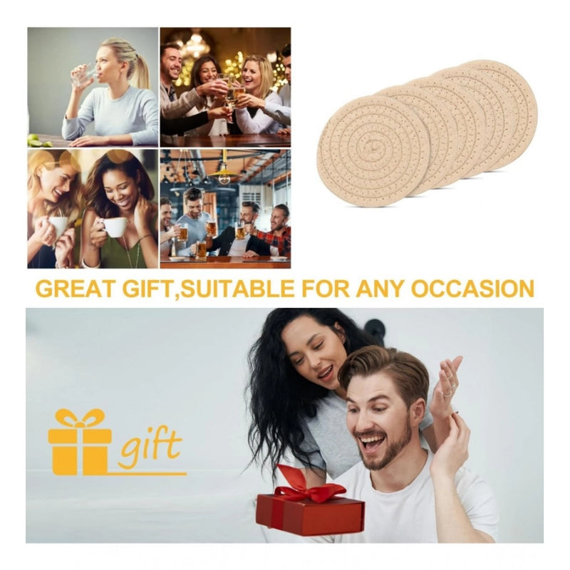 Cotton Rope Drink Coasters 6 Pcs Set (Cream)