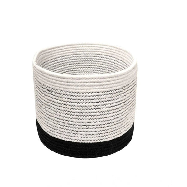 Cotton Large Woven Storage Basket 10x10 Inch Pack of 1 (White)