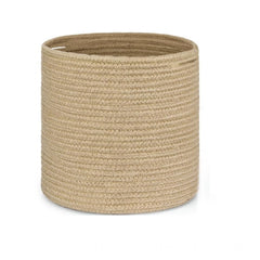 Cotton Large Woven Storage Basket 11x11 Inch Pack of 1 (Beige)