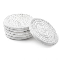 Cotton Rope Drink Coasters 6 Pcs Set (White)