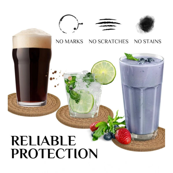 Cotton Rope Drink Coasters 4 Pcs Set (Beige)