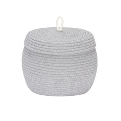 Cotton Bear Shaped Storage Matka Basket With Lid Pack of 1 (Grey)