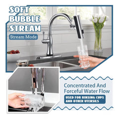 Plastic Faucet Waterfall Kitchen Tap Anti Splashing (Silver)