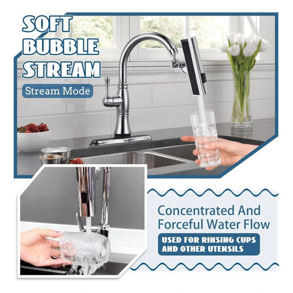 Plastic Faucet Waterfall Kitchen Tap Anti Splashing (Silver)