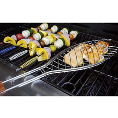 Steel Roasting Fish Grilling Basket (Silver)