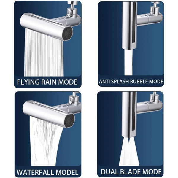 Plastic Faucet Waterfall Kitchen Tap Anti Splashing (Silver)