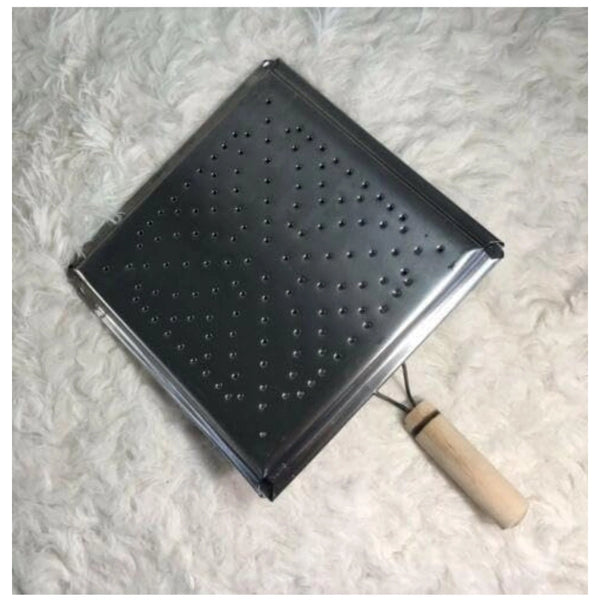 Steel Toaster Black Square Stainless Steel Papad Jali (Black)