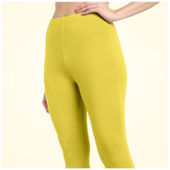 Women's Cotton Blended Solid Ankle legging (Lemon Yellow)