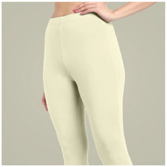 Women's Cotton Blended Solid Ankle legging (Cream)