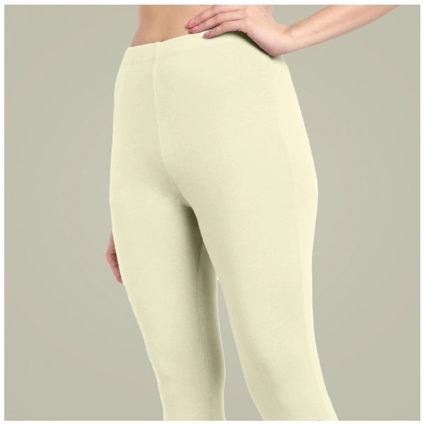 Women's Cotton Blended Solid Ankle legging (Cream)