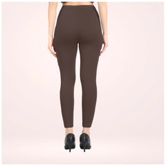 Women's Cotton Blended Solid Ankle legging (Brown)