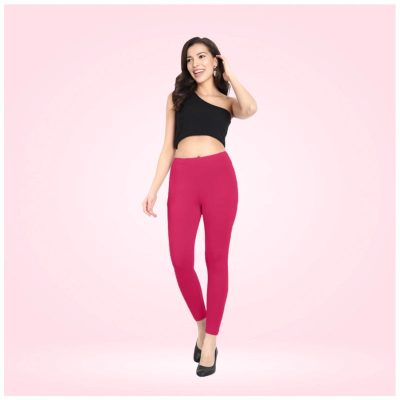Women's Cotton Blended Solid Ankle legging (Rani)