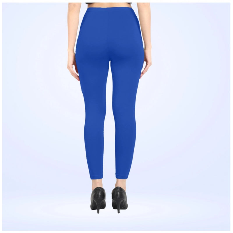 Women's Cotton Blended Solid Ankle legging (Royal Blue)