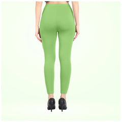Women's Cotton Blended Solid Ankle legging (Pista Green)