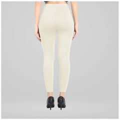 Women's Cotton Blended Solid Ankle legging (Off White)
